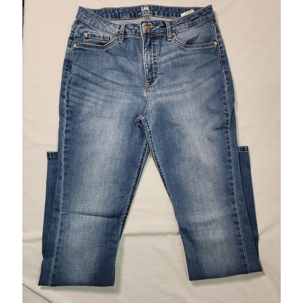Riders by Lee Jeans Womens 12L Blue Stretch Denim Straight Leg Classic Fit Y2K